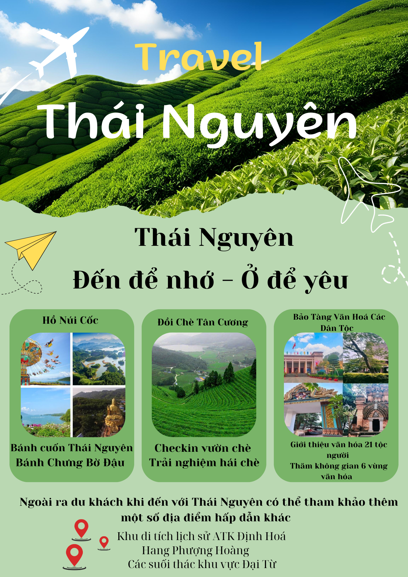Bản sao của White Dark Green Simple Minimalist Travel Agency Flyer