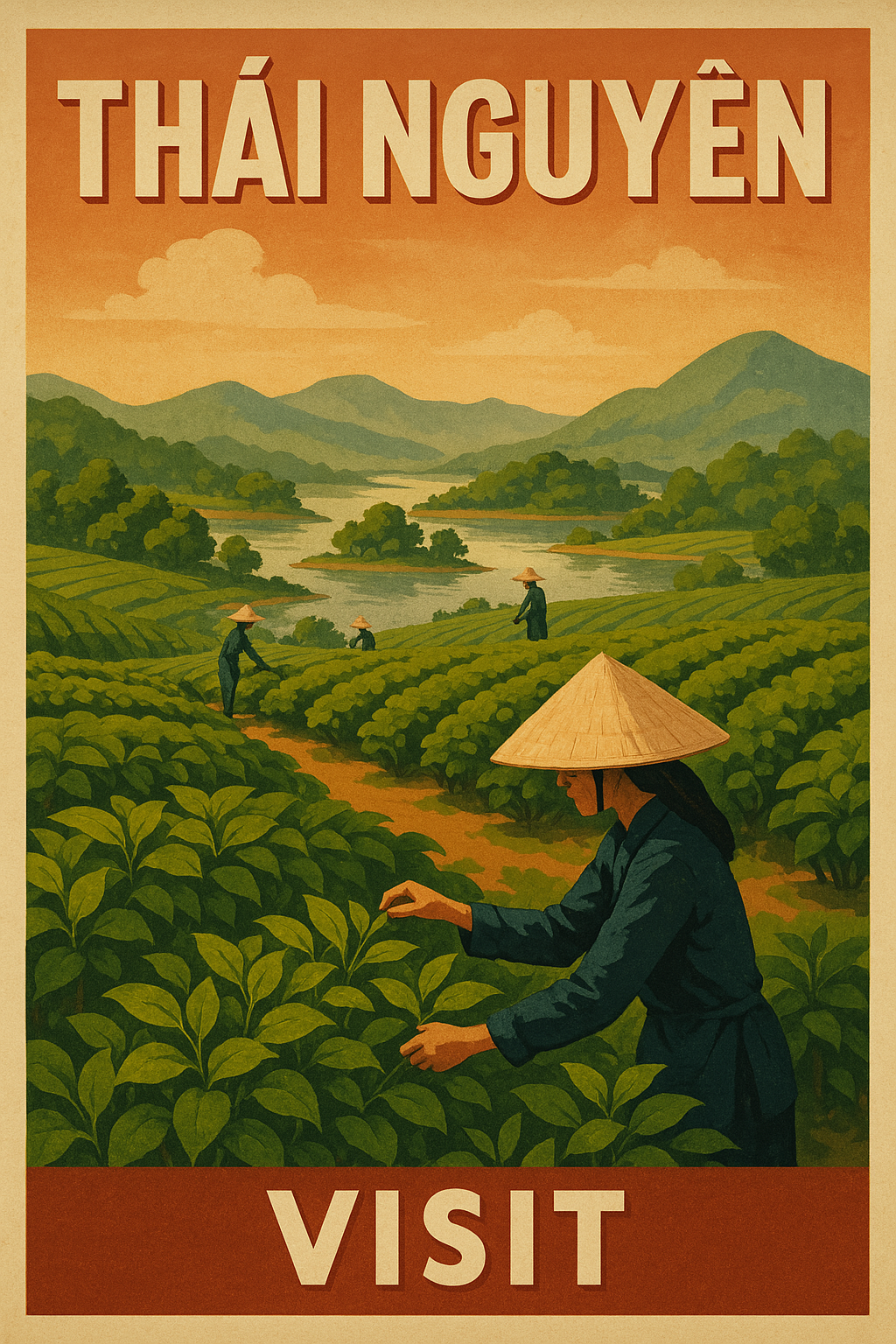 vẽ một tấm poster du lịch thái nguyên